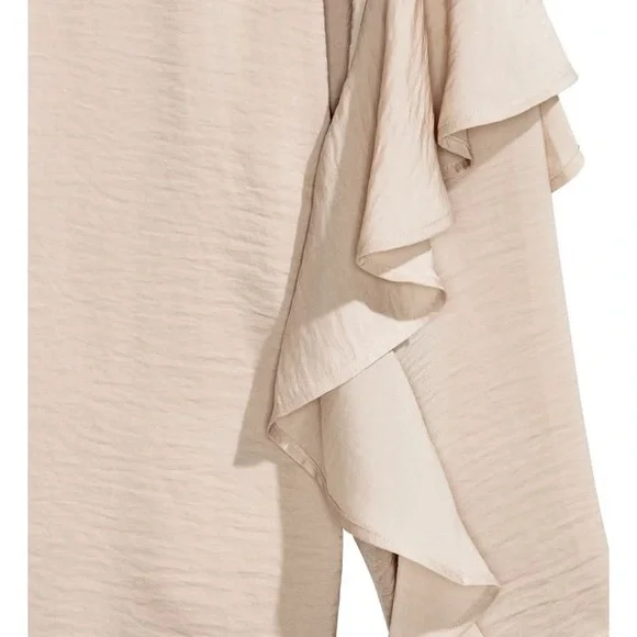 H&M CONSCIOUS Satin Blouse with Ruffle Sleeves size 12 - Picture 3 of 11